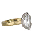 18K & Platinum Two Half Moon Step - Cut Diamond Ring ~2ct - Peridot Fine Jewelry - TAP by Todd Pownell