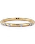 18K & Platinum Two Tone "Constellation" 5.0 Plie Bangle Featuring Six Scattered Diamonds - Peridot Fine Jewelry - Jade Trau