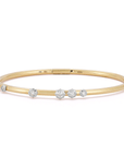 18K & Platinum Two Tone "Constellation" Plie Bangle with Five Scattered Diamonds - Peridot Fine Jewelry - Jade Trau