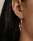 18K & Platinum Two-Tone Small "Penelope Plie" Diamond Hoop Earrings - Peridot Fine Jewelry - Jade Trau