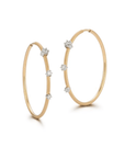 18K & Platinum Two-Tone Small "Penelope Plie" Diamond Hoop Earrings - Peridot Fine Jewelry - Jade Trau