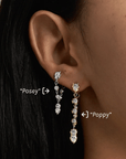 18K "Posey Loop" Diamond Front - to - Back Chain Drop Earrings - Peridot Fine Jewelry - Jade Trau