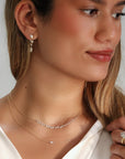 18K "Posey Loop" Diamond Front - to - Back Chain Drop Earrings - Peridot Fine Jewelry - Jade Trau