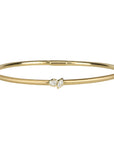 18K "Posey" Two Diamond Plie Bangle - Medium - Peridot Fine Jewelry - Jade Trau