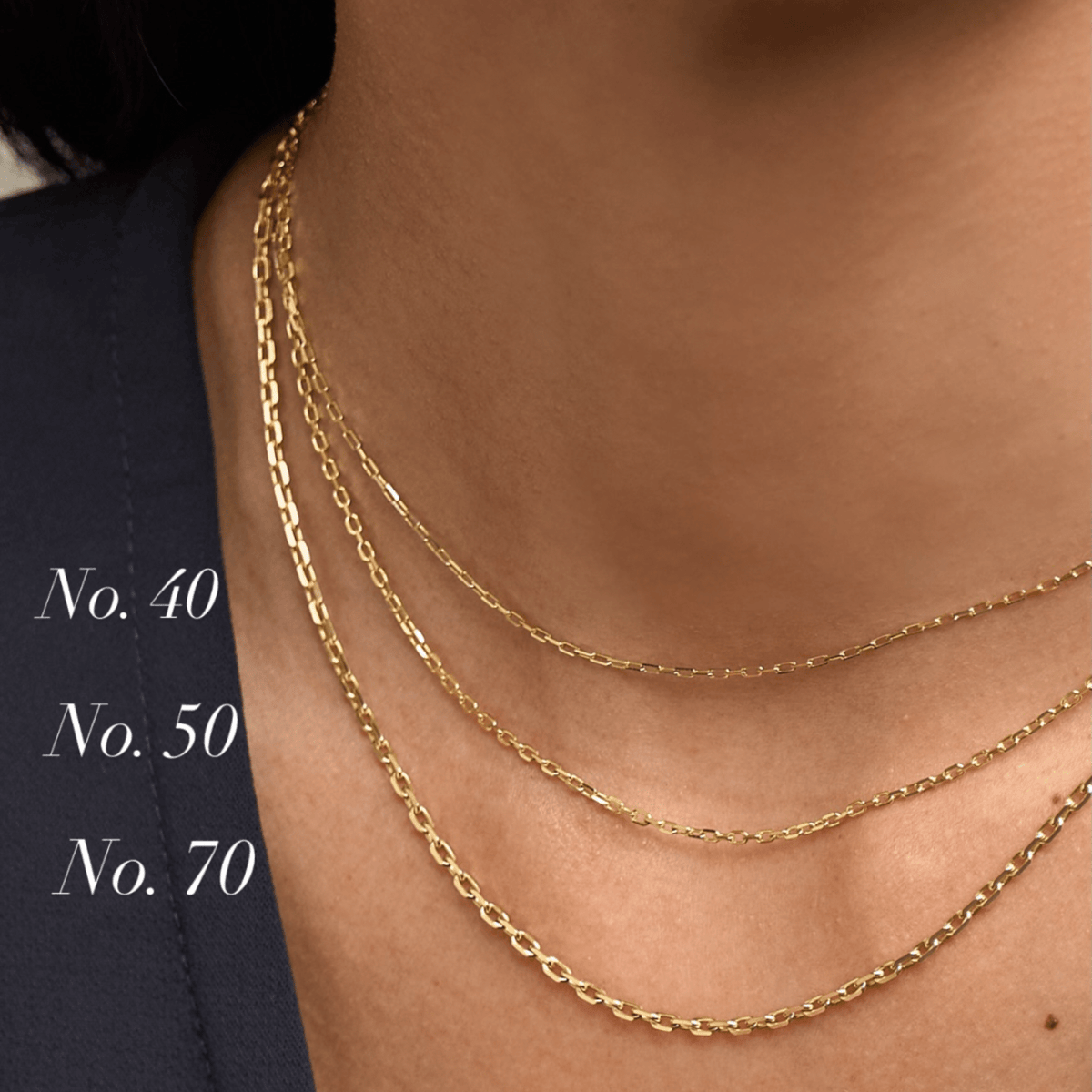 18K Rectangle Link "No. 50" Chain - Peridot Fine Jewelry - Jade Trau