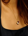 18K & Rosecut Ruby "Afeto Antique" Heart - Shaped "Shake" Pendant Necklace - Peridot Fine Jewelry - Moritz Glik