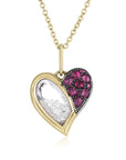 18K & Rosecut Ruby "Afeto Antique" Heart - Shaped "Shake" Pendant Necklace - Peridot Fine Jewelry - Moritz Glik