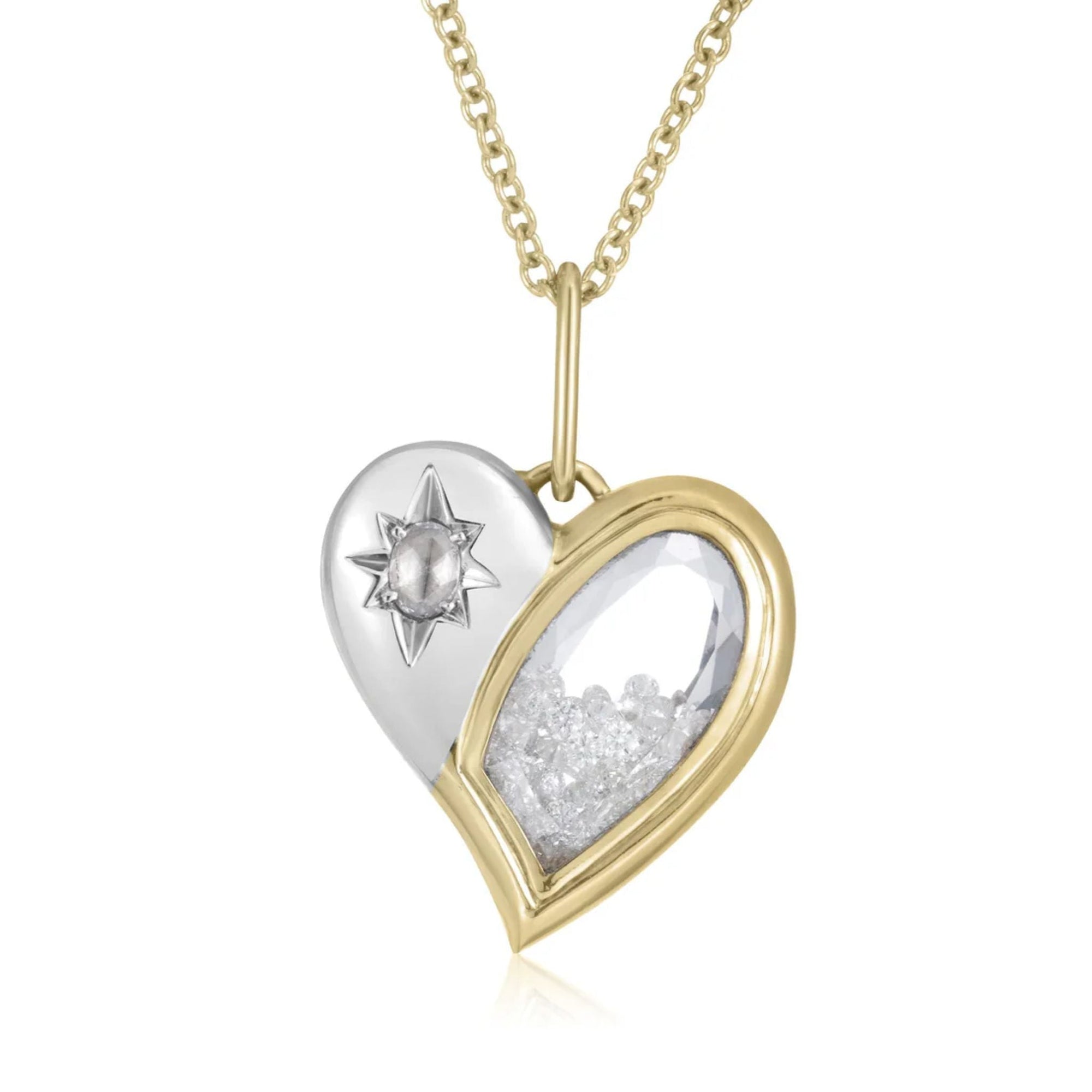 18K &amp; Rosecut Ruby "Afeto Antique" Heart - Shaped "Shake" Pendant Necklace - Peridot Fine Jewelry - Moritz Glik