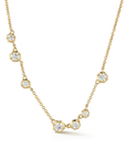 18K Small "Constellation" Necklace with Seven Scattered Diamonds - Peridot Fine Jewelry - Jade Trau