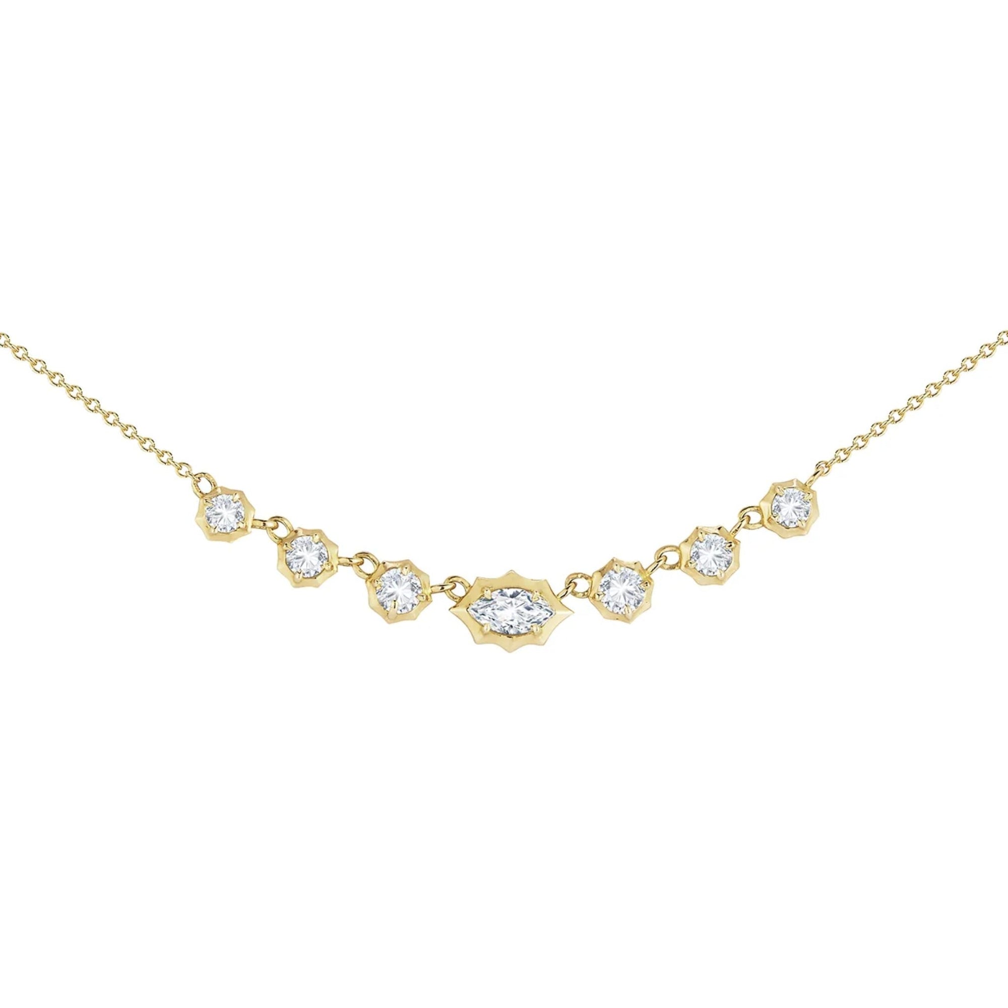 18K Small "Maverick" Diamond Necklace - Peridot Fine Jewelry - Jade Trau
