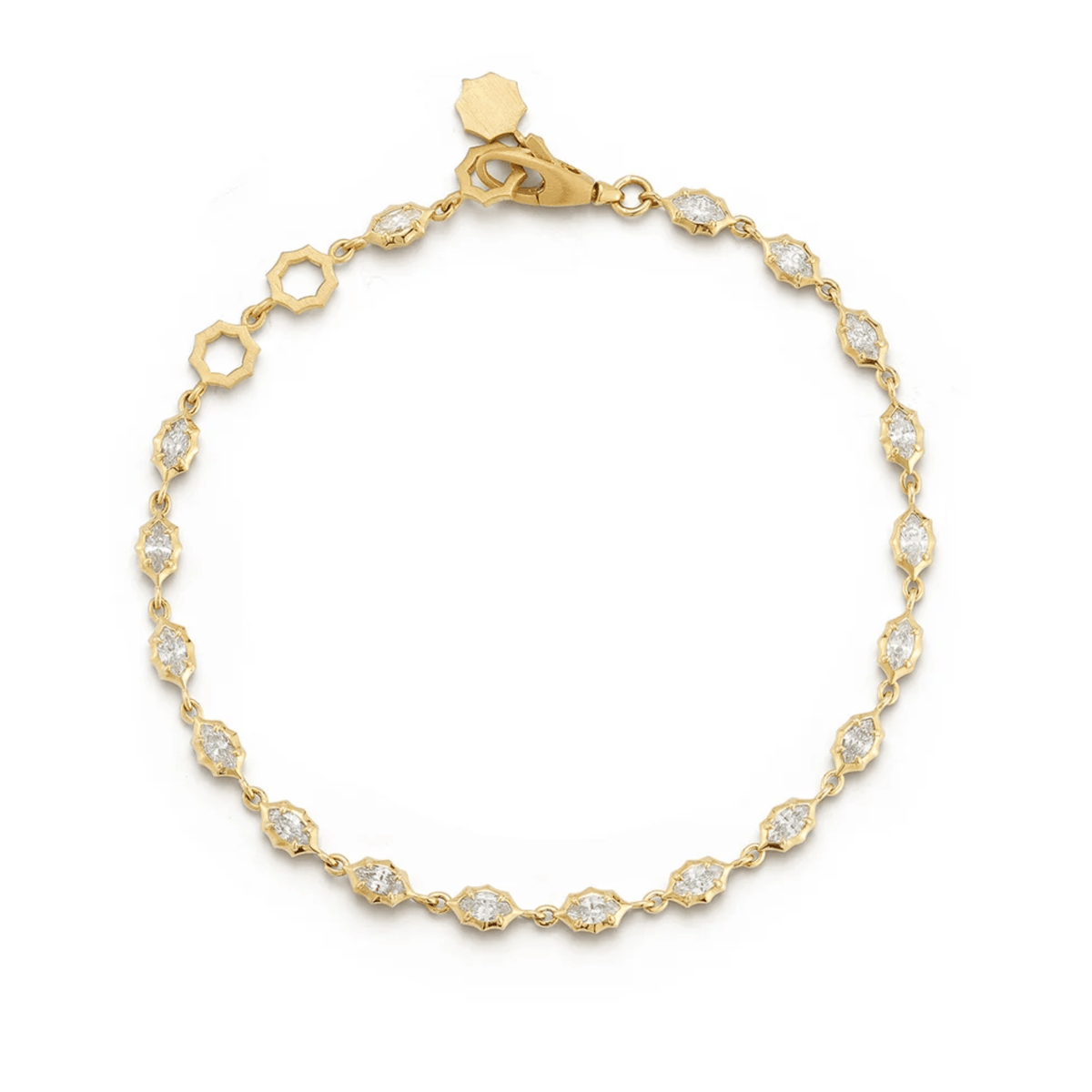 18K Small "Maverick" Tennis-Style Diamond Bracelet - Peridot Fine Jewelry - Jade Trau