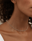 18K Small "Sophisticate Riviera" Tennis - Style Diamond Necklace - Peridot Fine Jewelry - Jade Trau