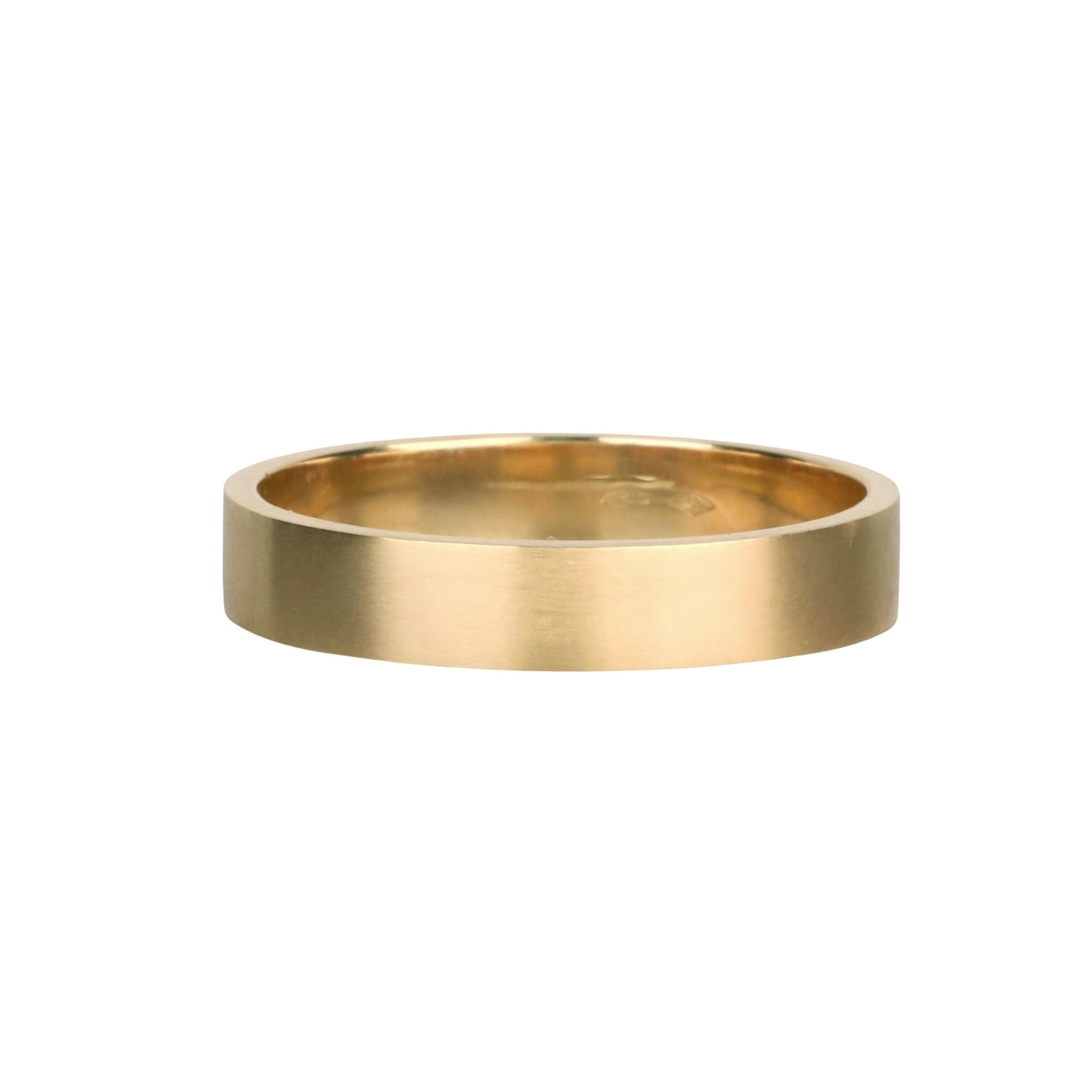 18K Straight Edge Wide Band with Brushed Matte Finish - Peridot Fine Jewelry - Artemer