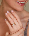 18K Tapered "Zen" Bezel - Set Solitaire Lab Grown Diamond Ring - Peridot Fine Jewelry - Yasuko Azuma