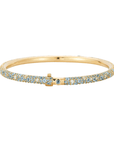 18K "Tidepool Cuff" Hinged Bangle Bracelet with Aquamarines, Blue Topaz and Diamonds - Peridot Fine Jewelry - Renna