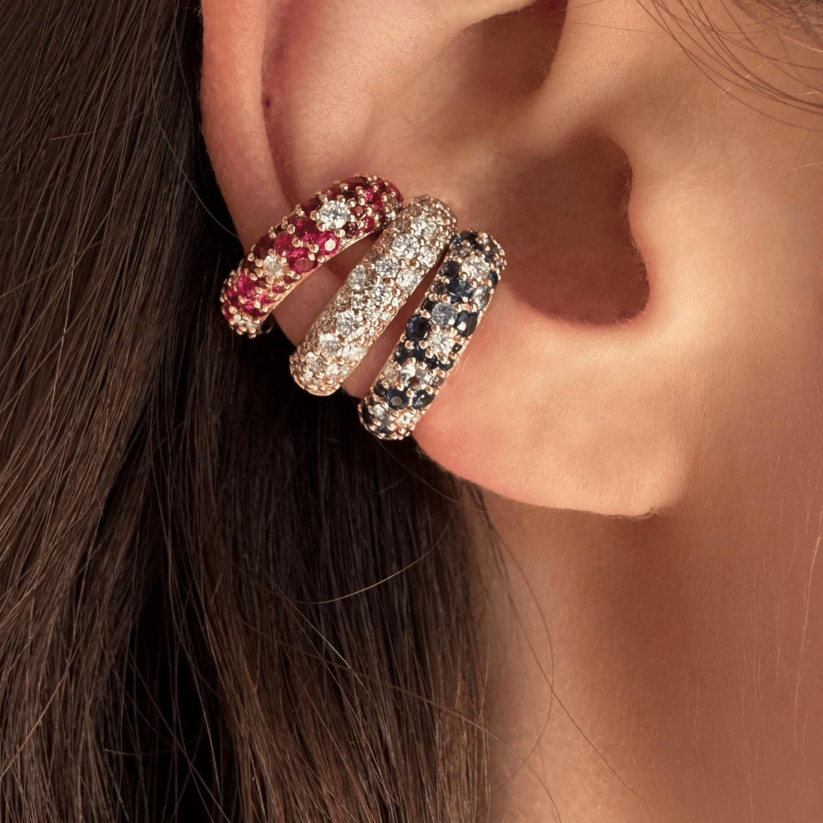 18K "Tidepool" Diamond Hinged Ear Cuff - Peridot Fine Jewelry - Renna