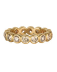 20K Bezel - Set Cognac Diamond Eternity "Ball" Ring - Peridot Fine Jewelry - Caroline Ellen