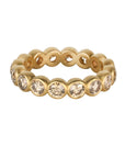 20K Bezel - Set Cognac Diamond Eternity "Ball" Ring - Peridot Fine Jewelry - Caroline Ellen