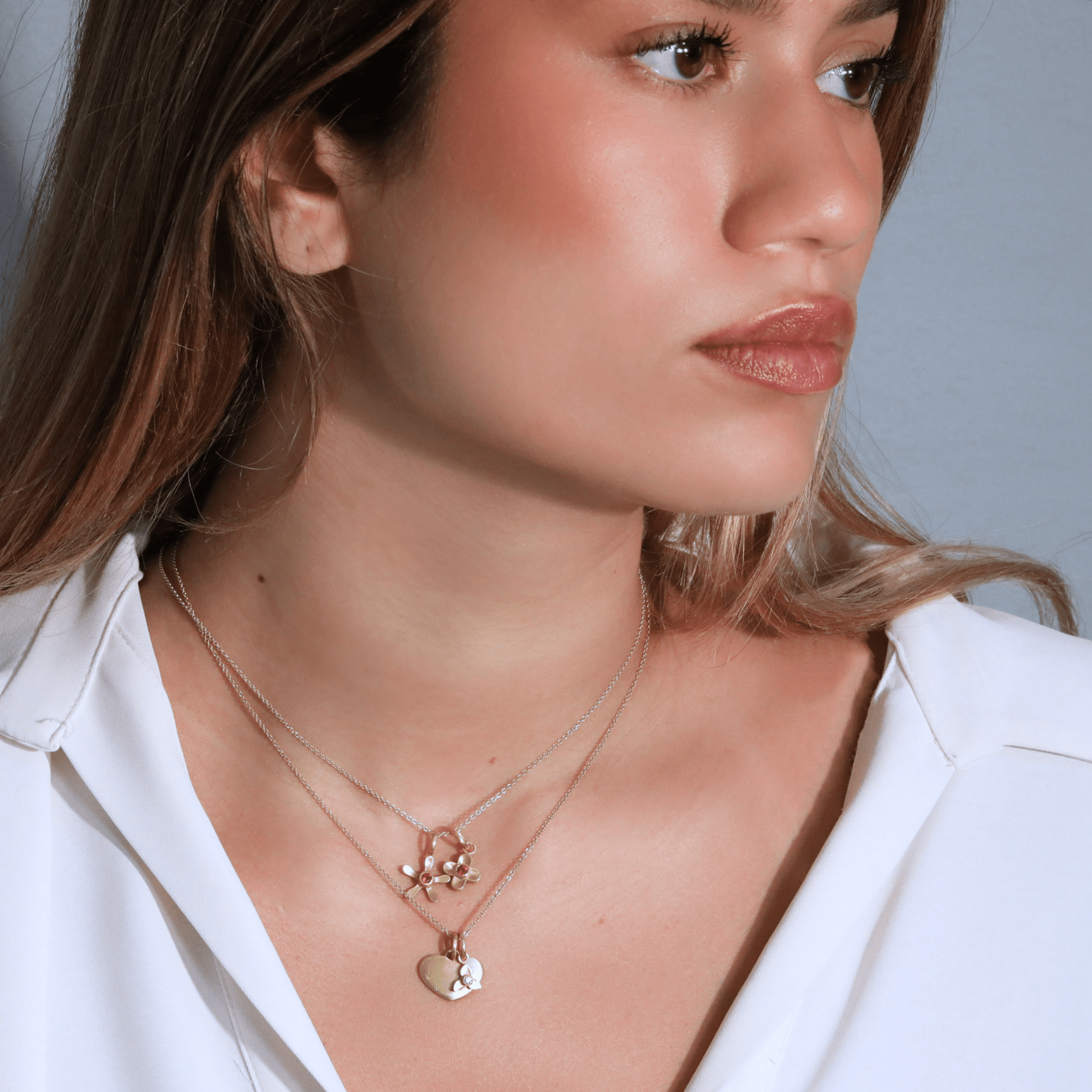 20K "Concave/ Convex" Heart Pendant on Movable Bale - Peridot Fine Jewelry - Caroline Ellen
