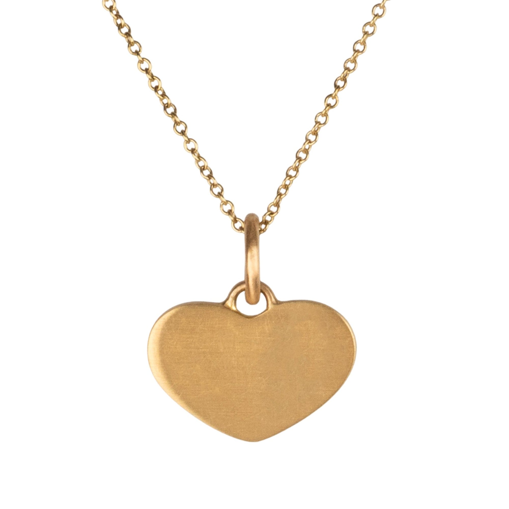 20K "Concave/ Convex" Heart Pendant on Movable Bale - Peridot Fine Jewelry - Caroline Ellen