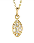 20K Gold and Pave Diamond "Lemon Lentil" Pendant - Peridot Fine Jewelry - Caroline Ellen