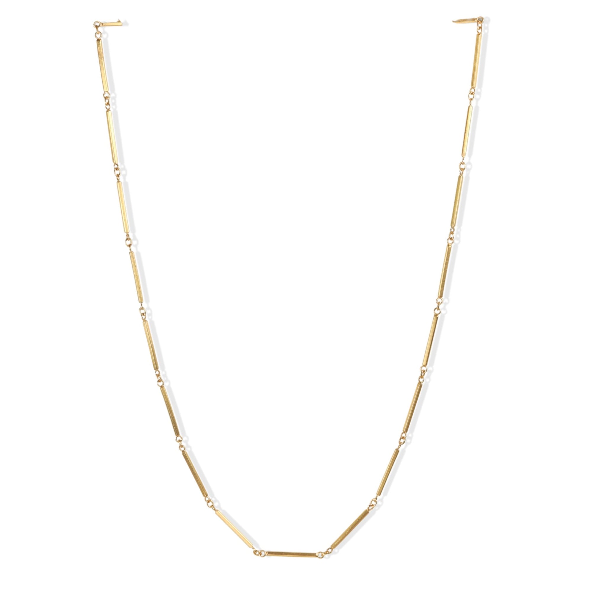 20K Gold Bar Chain Necklace - Peridot Fine Jewelry - Caroline Ellen