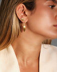 20K Gold Curved Leaf Earrings - Peridot Fine Jewelry - Caroline Ellen