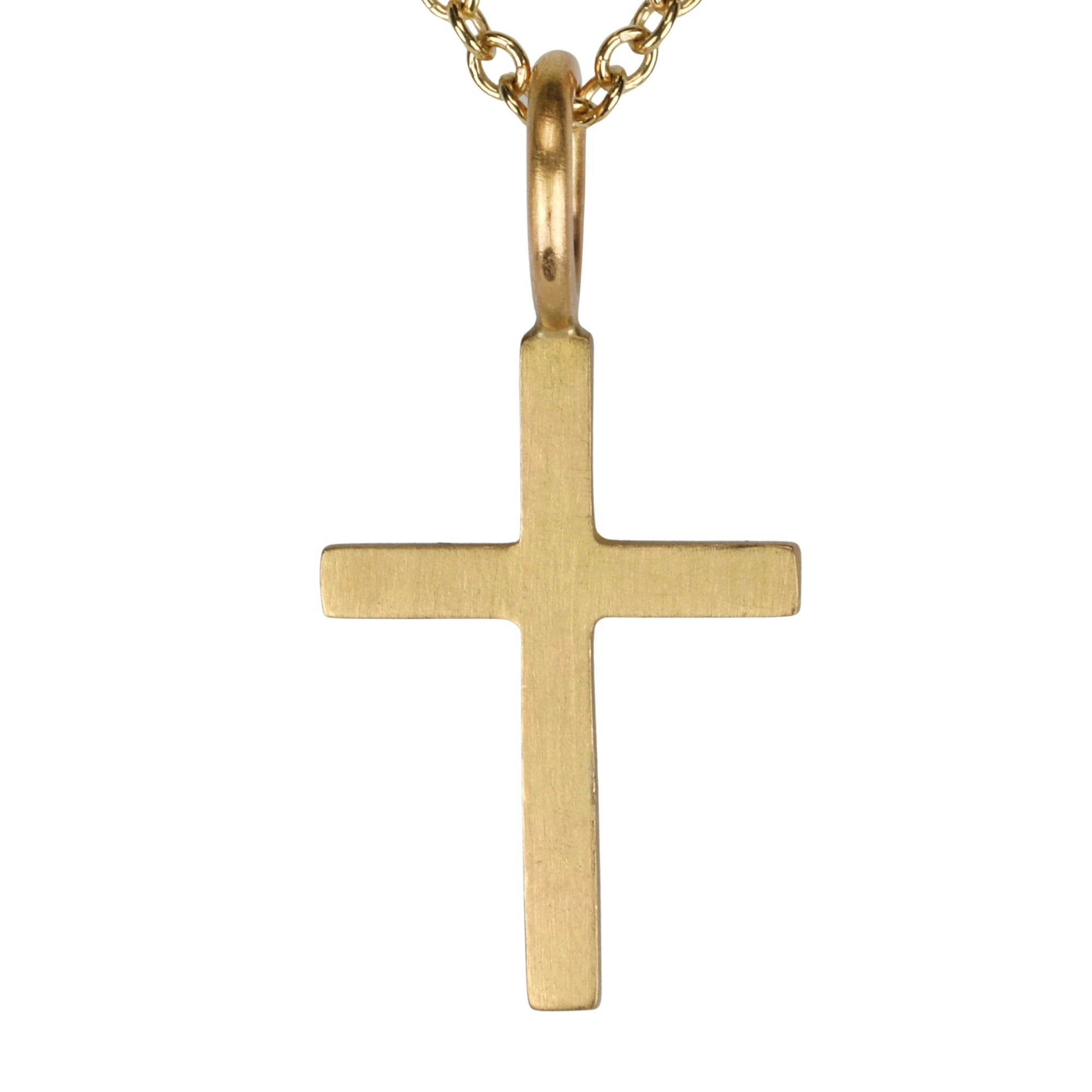 20K Gold Delicate Cross Pendant - Peridot Fine Jewelry - Caroline Ellen