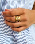 20K Gold "Double" Ring - Peridot Fine Jewelry - Caroline Ellen