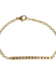 20K Gold Long Star - Set Blue Sapphire Bar Bracelet with 18K Chain - Peridot Fine Jewelry - Caroline Ellen