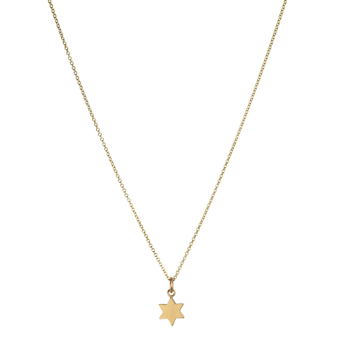 20K Gold Six - Pointed Star Pendant - Peridot Fine Jewelry - Caroline Ellen