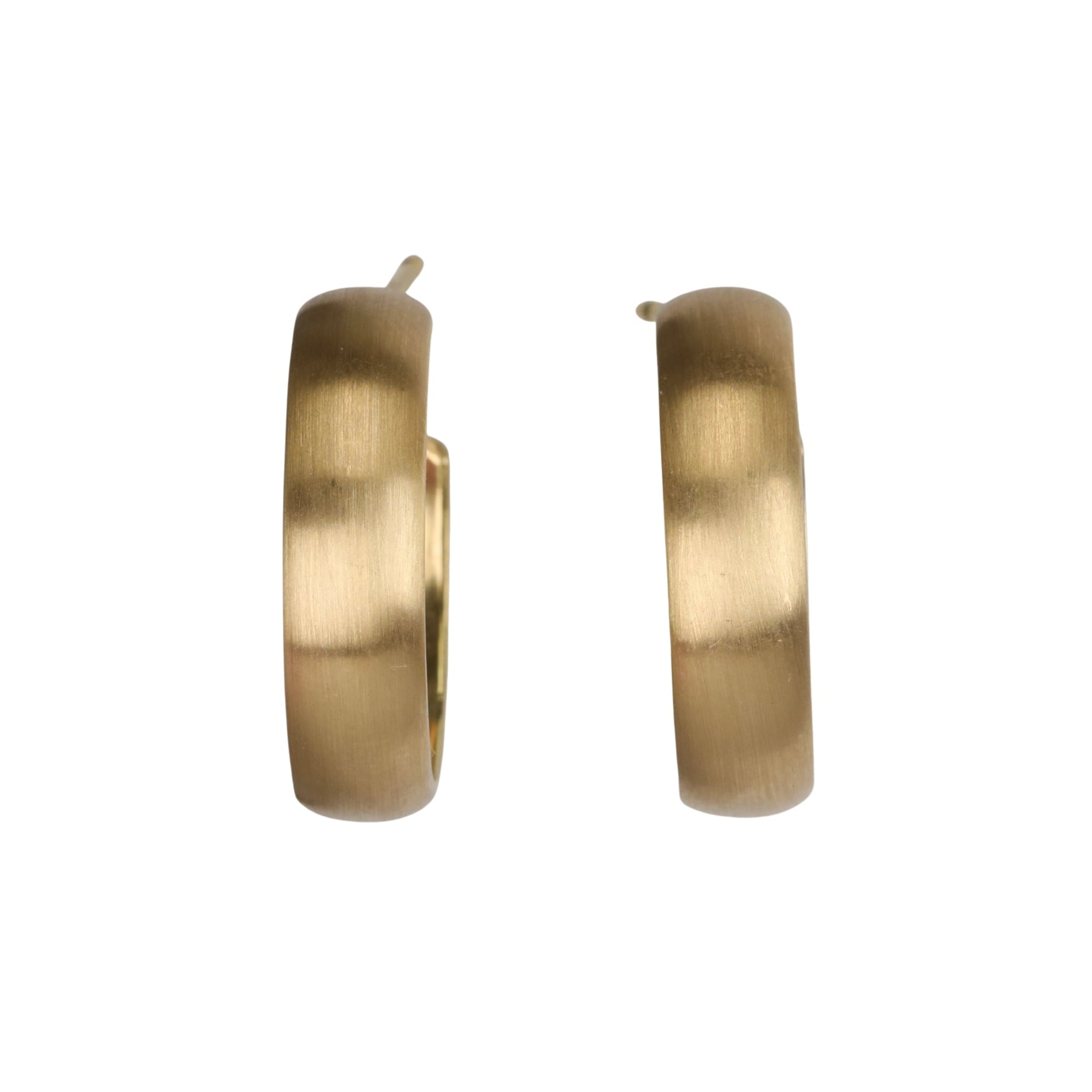 20K Gold Wide "Low Domed" Hoop Earrings - Peridot Fine Jewelry - Caroline Ellen