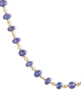 20K Hand - Wrapped Cabochon Tanzanite Beaded Necklace - Peridot Fine Jewelry - Caroline Ellen