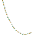 20K Hand - Wrapped Small Faceted Light Green Emerald Beaded Necklace - Peridot Fine Jewelry - Caroline Ellen