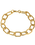 20K Handmade "Airy Cushion" Rectangle Link Bracelet - Peridot Fine Jewelry - Caroline Ellen