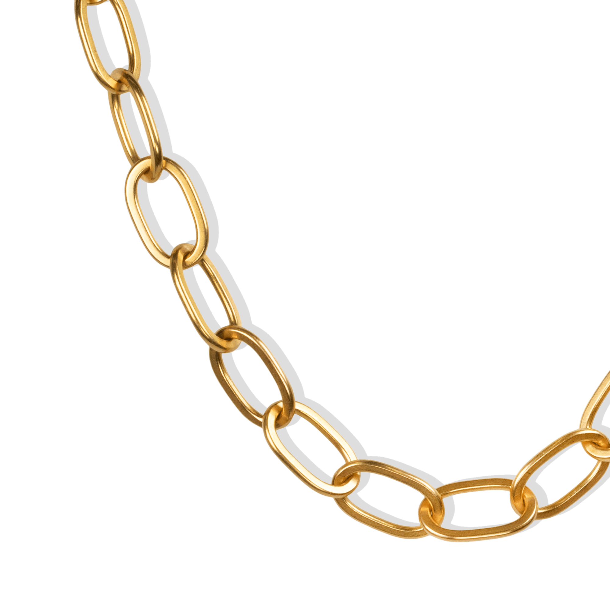 20K Handmade "Flattened Airy Cushion" Chain Necklace - Peridot Fine Jewelry - Caroline Ellen