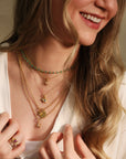 20K "Laurel" Pendant with Blue Sapphire - Peridot Fine Jewelry - Caroline Ellen
