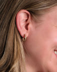 20K & Pave Cognac Diamond Hoop Earrings - Peridot Fine Jewelry - Caroline Ellen