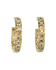 20K & Pave Cognac Diamond Hoop Earrings - Peridot Fine Jewelry - Caroline Ellen