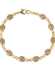 20K & Pave Cognac Diamond Smaller Double-Sided Nugget Tennis Style Bracelet - Peridot Fine Jewelry - Caroline Ellen