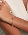 20K & Pave Cognac Diamond Smaller Double-Sided Nugget Tennis Style Bracelet - Peridot Fine Jewelry - Caroline Ellen