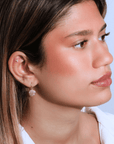 20K Round Medium "Lentil" Earrings with Pave Pink Sapphires - Peridot Fine Jewelry - Caroline Ellen