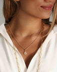 20K Teardrop Pendant with Star - Set Cognac Diamonds - Peridot Fine Jewelry - Caroline Ellen