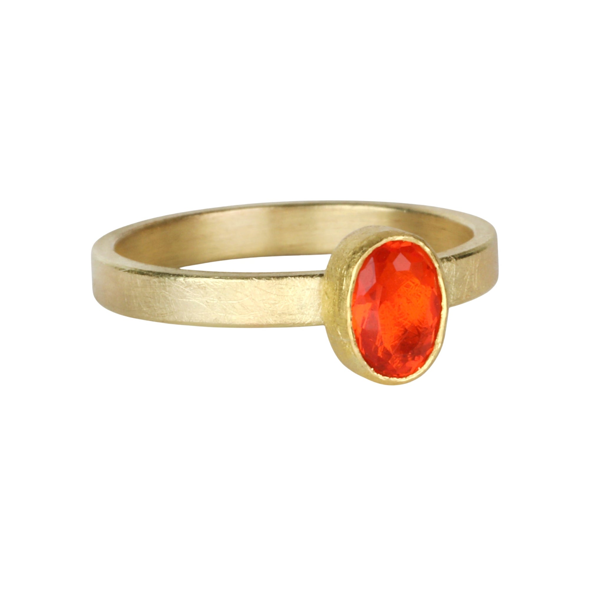 22 & 18K Oval Mexican Opal Ring - Peridot Fine Jewelry - Petra Class