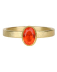 22 & 18K Oval Mexican Opal Ring - Peridot Fine Jewelry - Petra Class