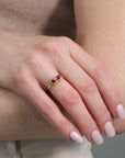 22K & 18K East - West Elongated Hexagonal Garnet Ring - Peridot Fine Jewelry - Petra Class