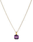 22K & 18K Emerald Cut Violet Amethyst Pendant - Peridot Fine Jewelry - Rosanne Pugliese