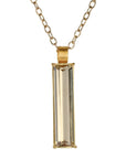22K & 18K Gold and Emerald Cut Citrine Pendant - Peridot Fine Jewelry - Rosanne Pugliese