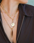 22K & 18K Gold Large "Navette" Marquise Shaped Smoky Quartz Pendant - Peridot Fine Jewelry - Rosanne Pugliese