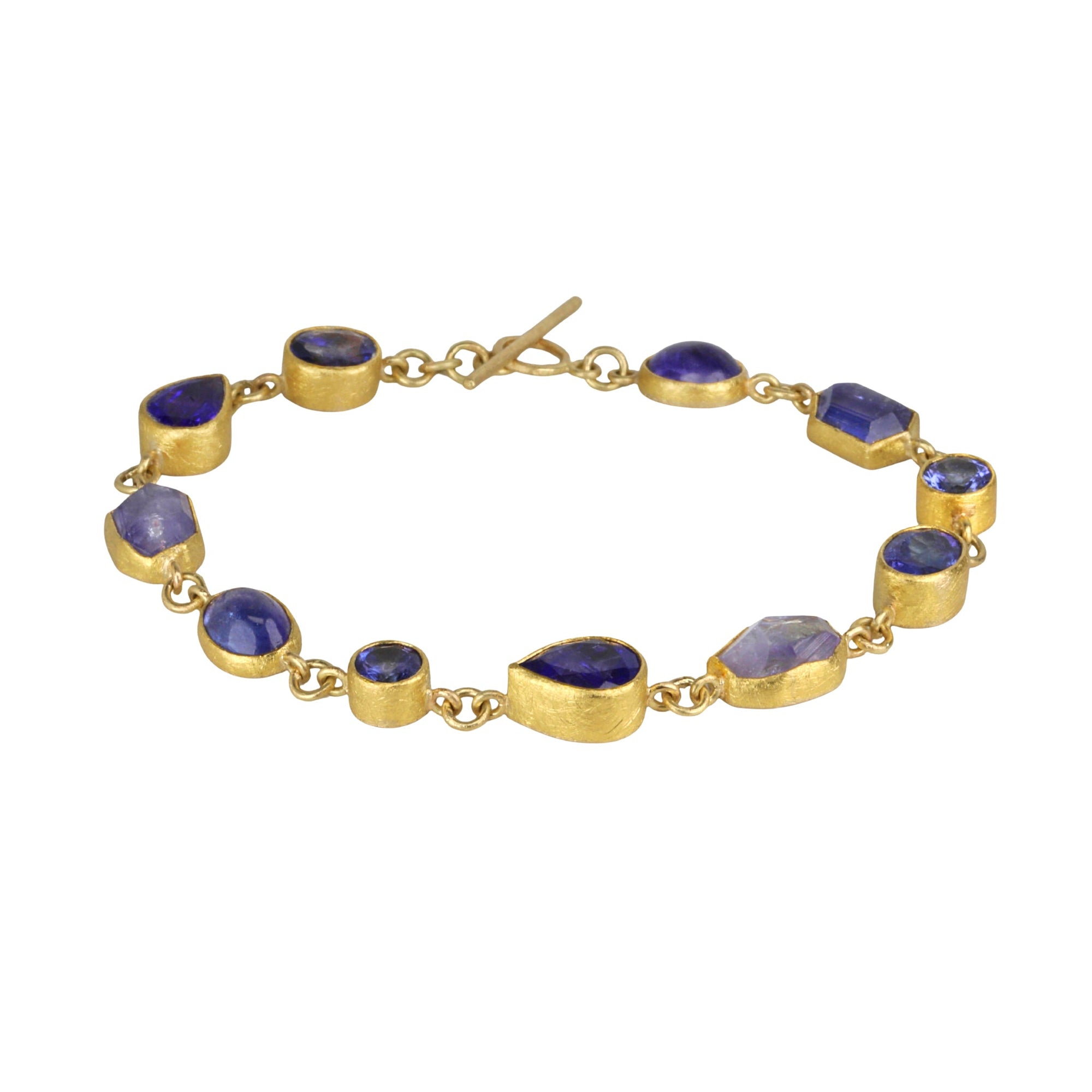 22K & 18K Mixed Cut Tanzanite Bracelet - Peridot Fine Jewelry - Petra Class
